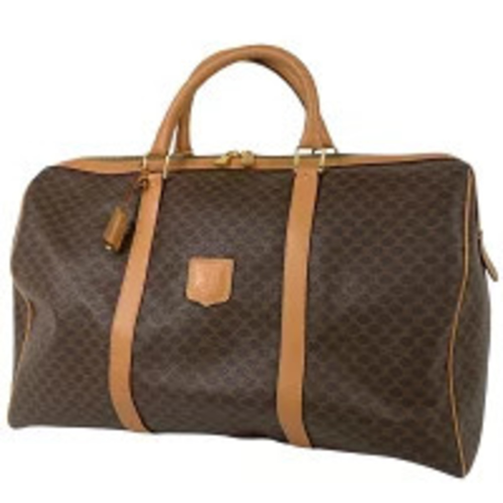 Celine Macadam Boston bag travel handbag canvas brown